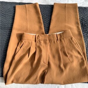 Aritzia Tailored High-Waist Trousers in Camel